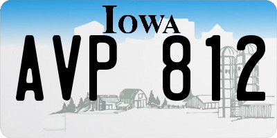 IA license plate AVP812