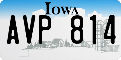 IA license plate AVP814
