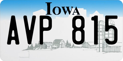 IA license plate AVP815