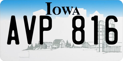 IA license plate AVP816