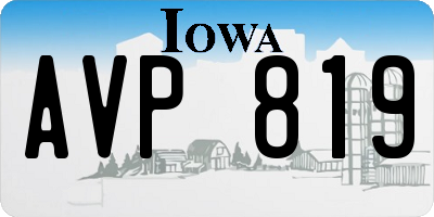 IA license plate AVP819