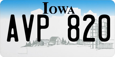 IA license plate AVP820