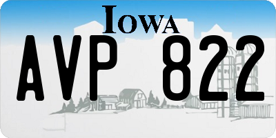 IA license plate AVP822