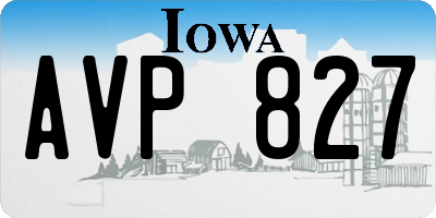 IA license plate AVP827