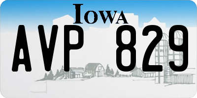 IA license plate AVP829
