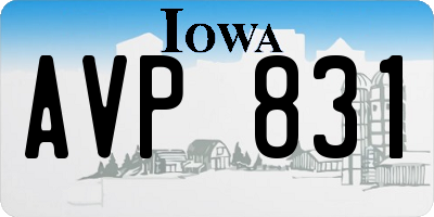 IA license plate AVP831