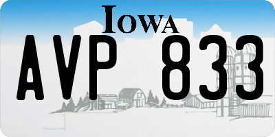 IA license plate AVP833
