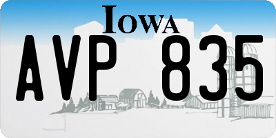 IA license plate AVP835