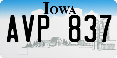IA license plate AVP837