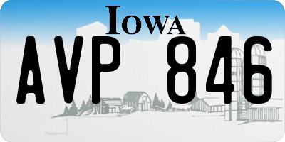IA license plate AVP846
