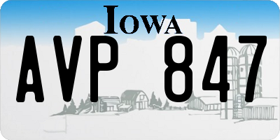 IA license plate AVP847