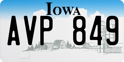 IA license plate AVP849