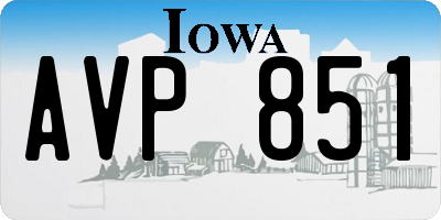 IA license plate AVP851