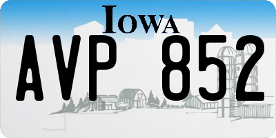 IA license plate AVP852