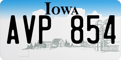IA license plate AVP854