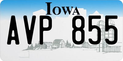 IA license plate AVP855