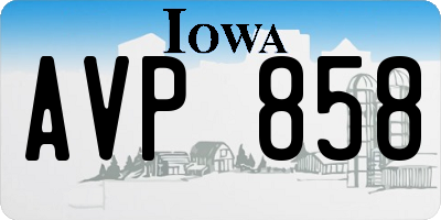 IA license plate AVP858