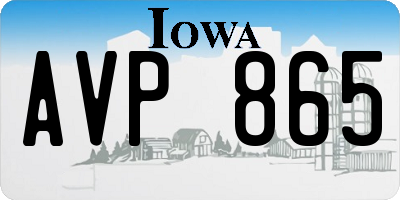 IA license plate AVP865