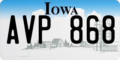 IA license plate AVP868