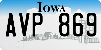 IA license plate AVP869