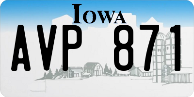 IA license plate AVP871