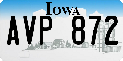 IA license plate AVP872