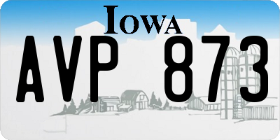IA license plate AVP873