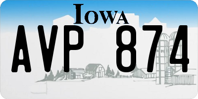 IA license plate AVP874
