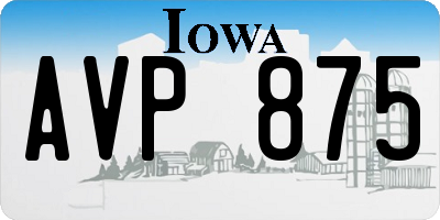 IA license plate AVP875