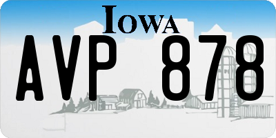 IA license plate AVP878