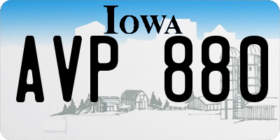 IA license plate AVP880