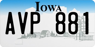 IA license plate AVP881