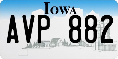 IA license plate AVP882