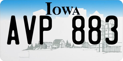 IA license plate AVP883