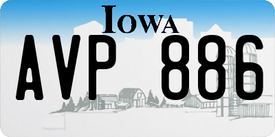 IA license plate AVP886