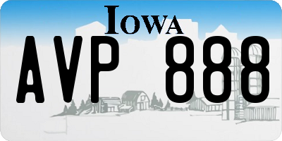 IA license plate AVP888