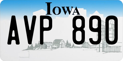 IA license plate AVP890