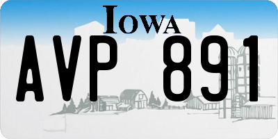 IA license plate AVP891