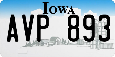 IA license plate AVP893