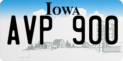 IA license plate AVP900