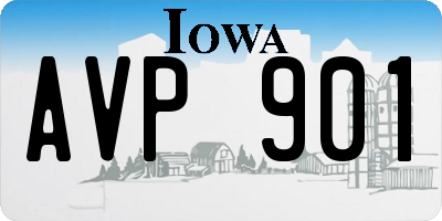 IA license plate AVP901