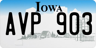 IA license plate AVP903