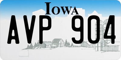 IA license plate AVP904