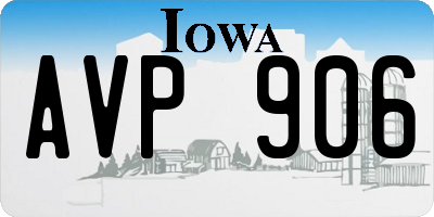 IA license plate AVP906