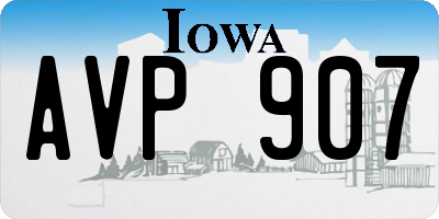 IA license plate AVP907