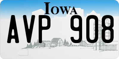 IA license plate AVP908