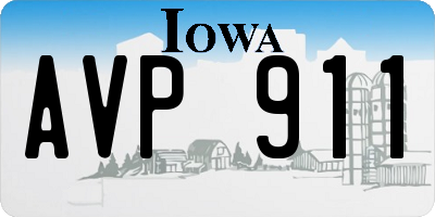 IA license plate AVP911