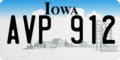 IA license plate AVP912
