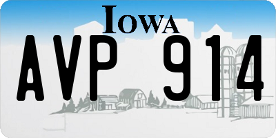 IA license plate AVP914