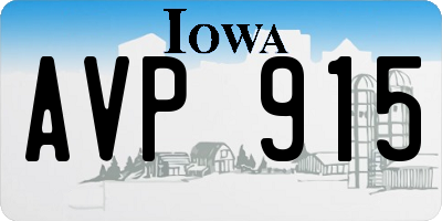 IA license plate AVP915